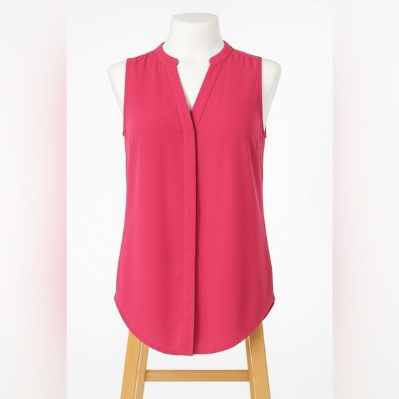 PM NWT Apt. 9 Women's Pink Sleeveless Hot Pink Top Petite Medium Sleeveless - Picture 1 of 13